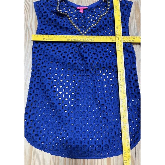 Lilly Pulitzer For Target Navy Blue Eyelet Cover Up Size XS - Picture 6 of 8